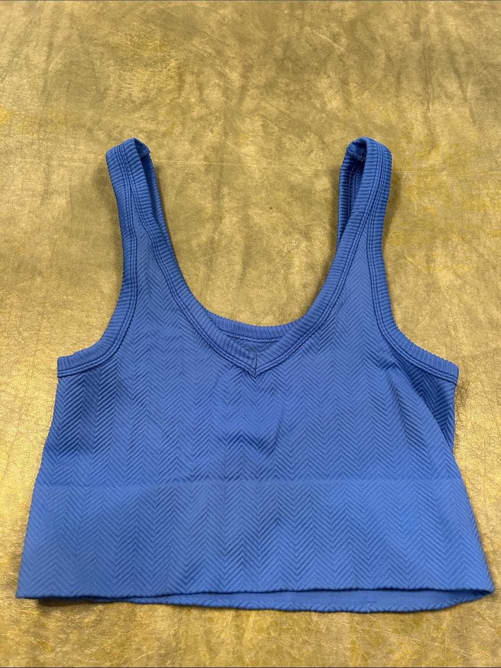 NIKIBIKI Marina Blue V-Neck Sleeveless Crop Top |